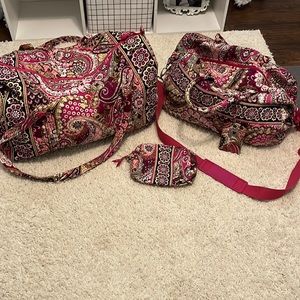EUC Vera Bradley Very Berry Paisley Travel Set